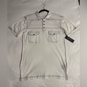Hype Men's Polo Shirt in White with Black Accents